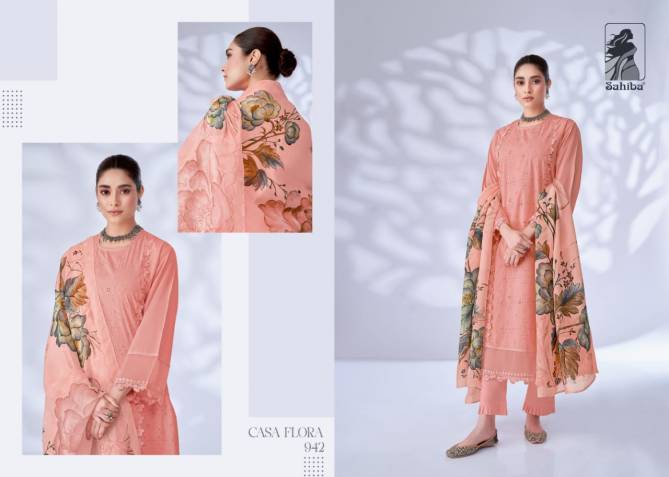 Casa Flora By Sahiba Heavy Embroidered Cotton Dress Material Wholesale Shop In Surat